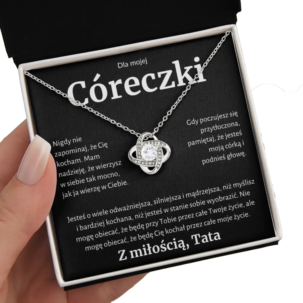 PL-3K  Prezent dla córki – Naszyjnik Love Knot od taty BLK