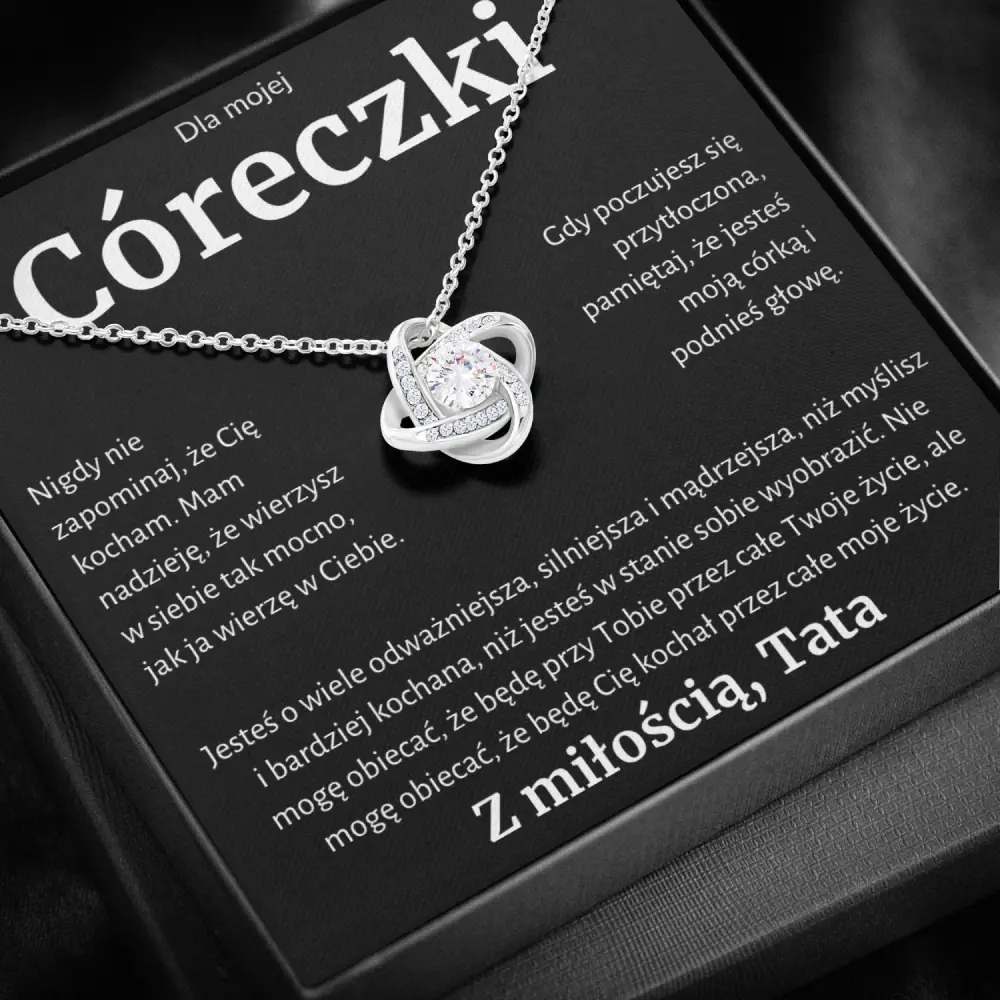 PL-3K  Prezent dla córki – Naszyjnik Love Knot od taty BLK